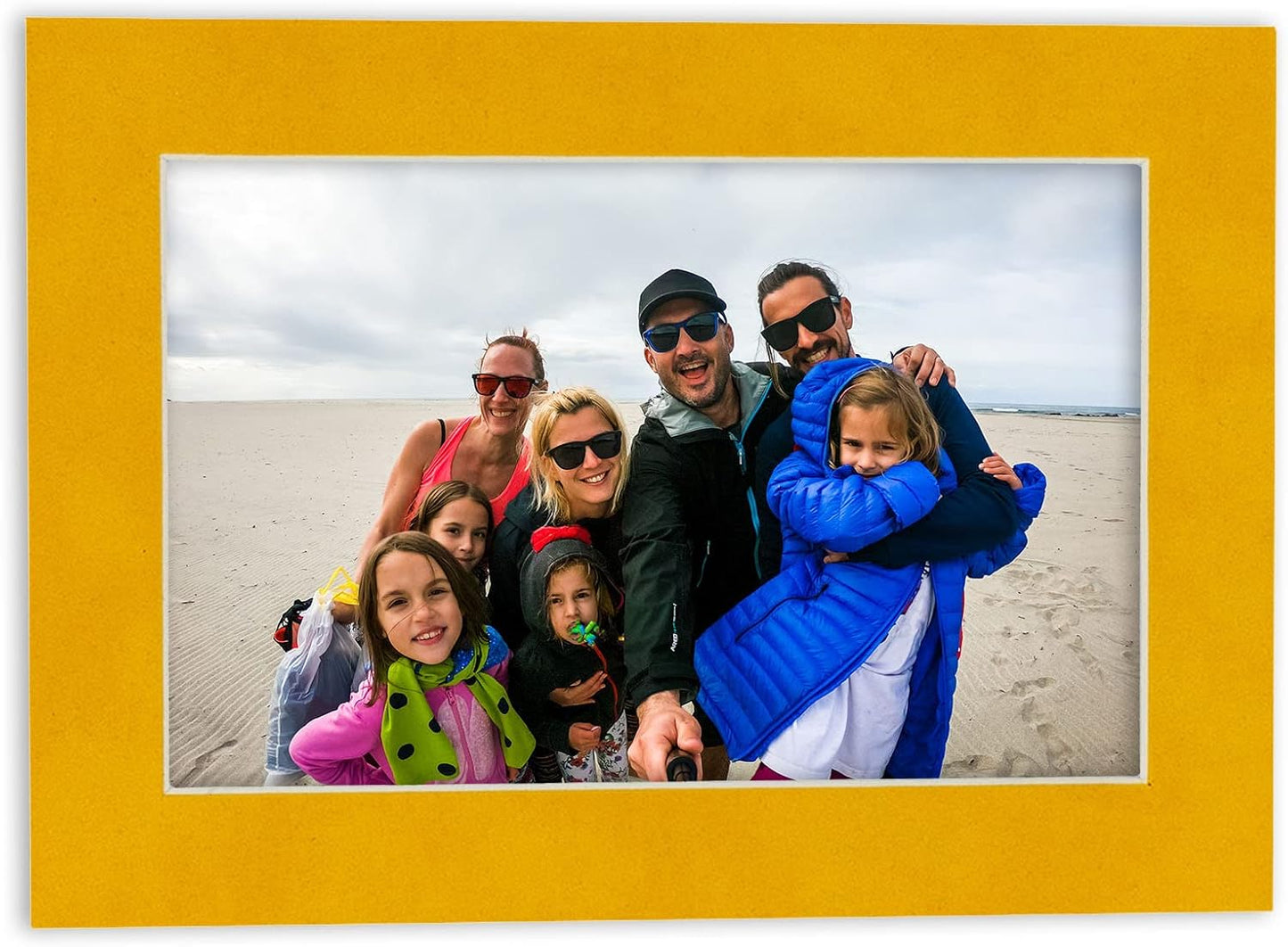 Pack of 25 Acid Free 8x10 Mats Bevel Cut for 5x8 Photos - Bright Yellow Precut Matboards With Backing Boards and Clear Photo Mat Bags For Pictures, Photos, Framing - 4-ply Thickness