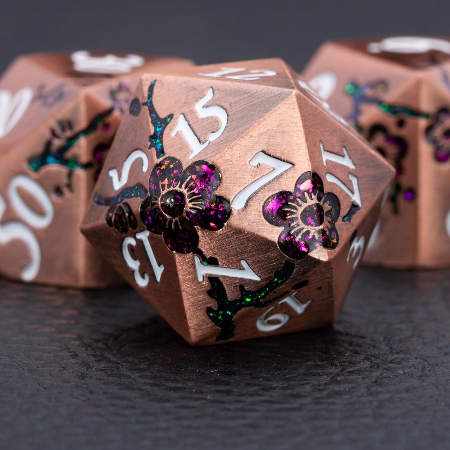 Purple & Red DND Metal Dice, 7PCS Aluminum Dice Set with Gift Case for Dungeons and Dragons, RPG, MTG, Pathfinder