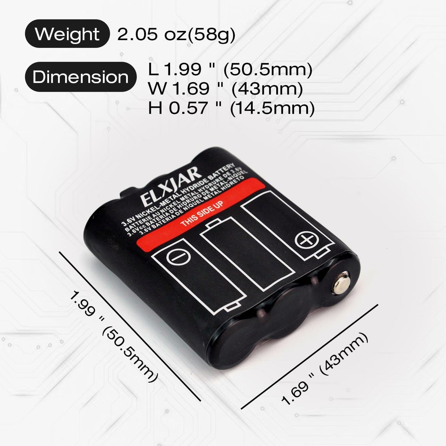 (4-Pack) 3.6V 800mAh Ni-MH Battery Replacement for Motorola PMNN4477AR T200 T400 T500 T800 T600 T62 T82 T92 T260 T265 T801 T460 T465 T480 Walkie Talkies
