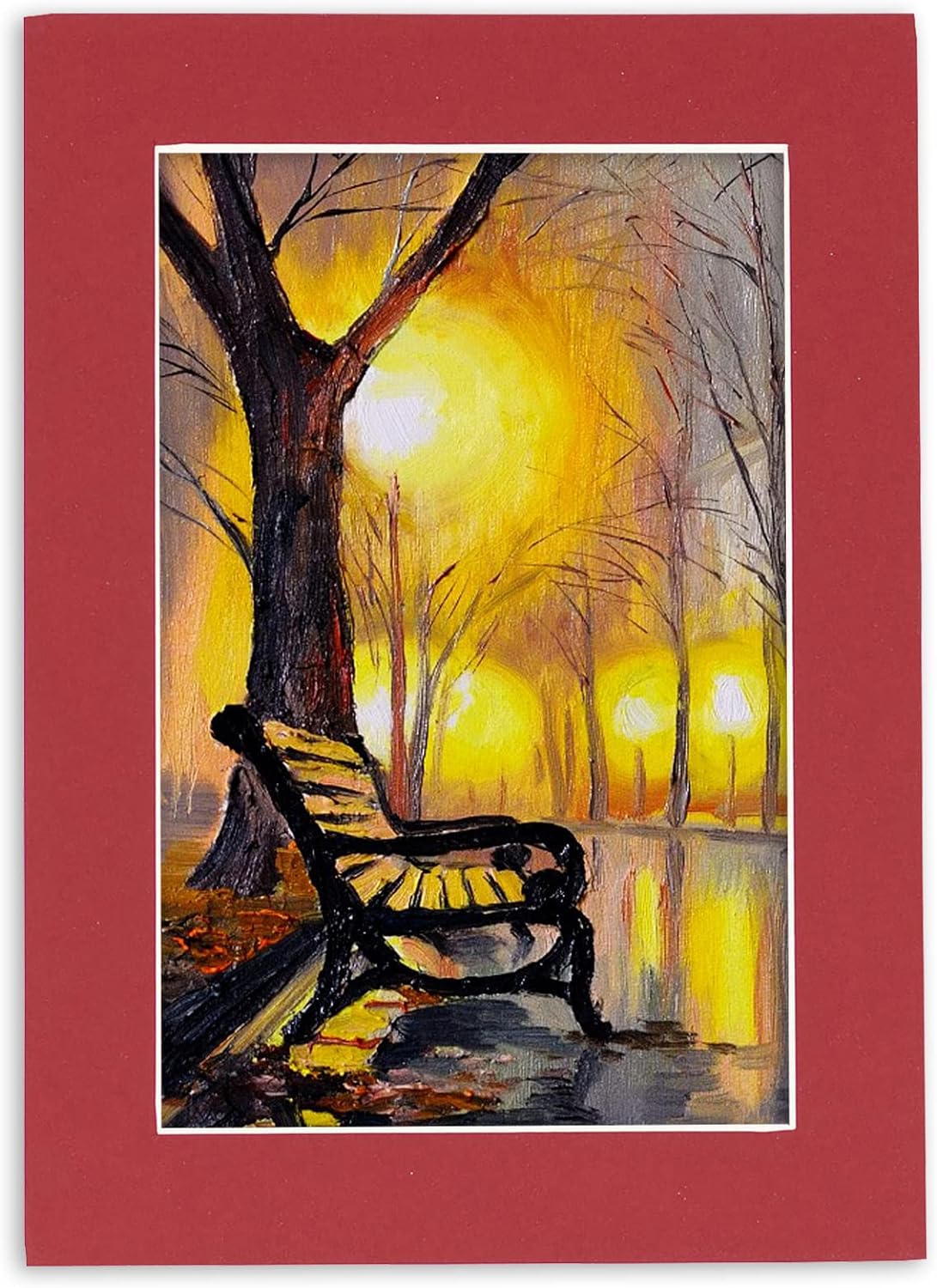 Poster Palooza 8x10 Mat Bevel Cut for 5x8 Photos - Acid Free Deep Red Precut Matboard - for Pictures, Photos, Framing - 4-ply Thickness