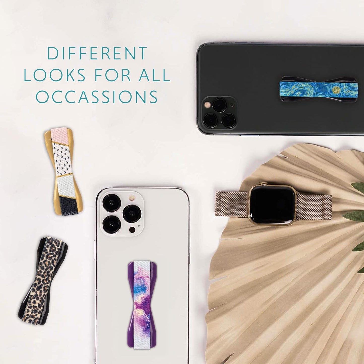 LOVEHANDLE Universal Phone Grip for Smartphones & Mini Tablets - Phone Holder for Hand - Wireless Charging Compatible - Made in The USA - Midnight Dream