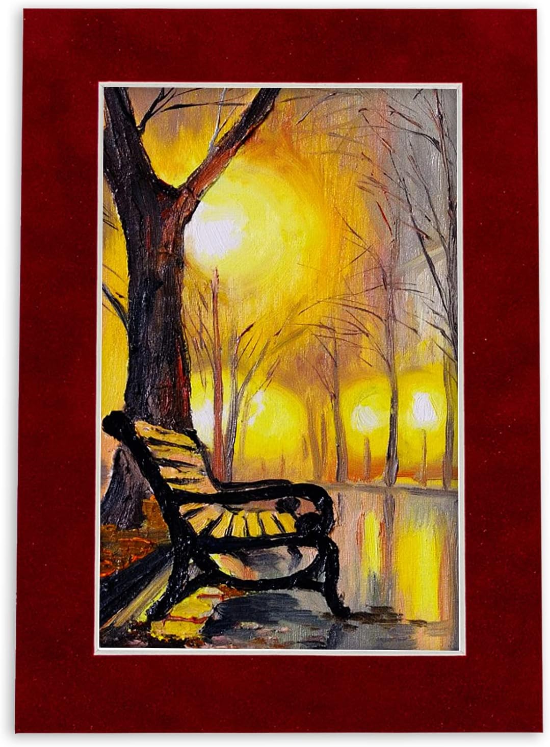 8x10 Mat Bevel Cut for 5x8 Photos - Acid Free Bright Red Suede Precut Matboard with Backing Board and Crystal Clear, Self Seal Photo Mat Bag - for Pictures, Photos, Framing - 4-ply Thickness