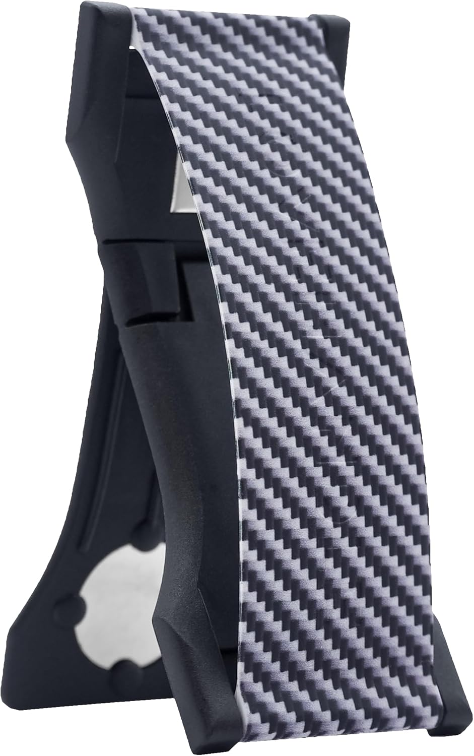 LOVEHANDLE PRO Premium Phone Grip - Silicone Phone Strap - Magnetic Phone Mount and Kickstand for Smartphone and Tablet - Carbon Fiber