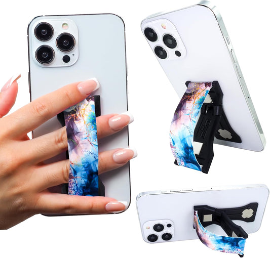 LOVEHANDLE PRO Premium Phone Grip - Silicone Phone Strap - Magnetic Phone Mount and Kickstand for Smartphone and Tablet - Requiem Silicone