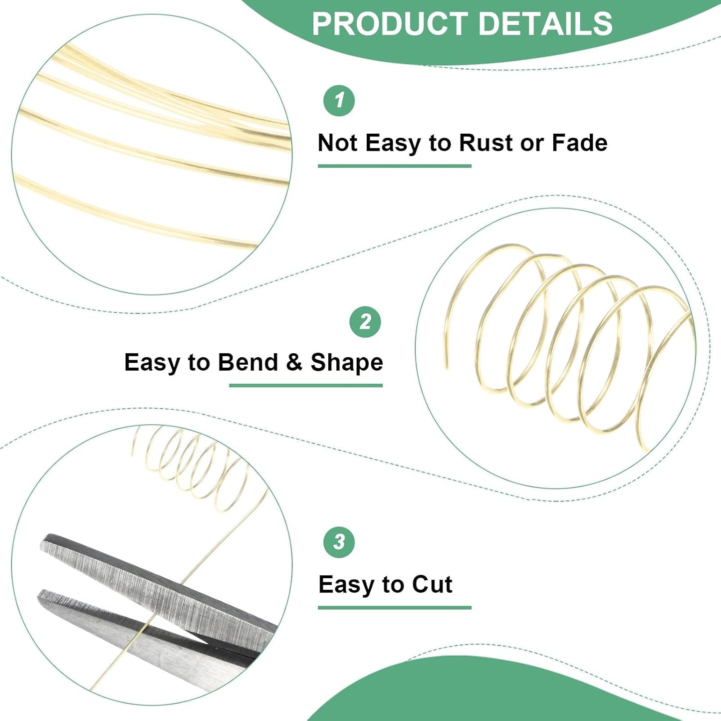 0.5 mm/24 Gauge Copper Wire for Jewelry Making, 20.3FT Copper Beading Craft Wire for Jewelry/Weaving/DIY Crafting/Planting, Color-Retaining [6.2M, Light Golden]