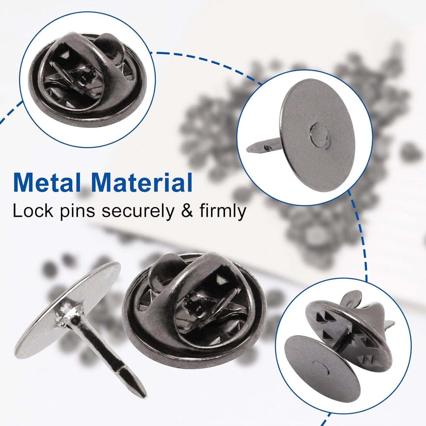 130 Set Pin Backs, Blank Pins Scatter Butterfly Clutch Pin Holder Enamel Pin Locking Backs Tie Tacks Jewelry Pin Backings Clasp for Brooch Lapel Hat Uniform Badges Tie Tack (10mm, Black)