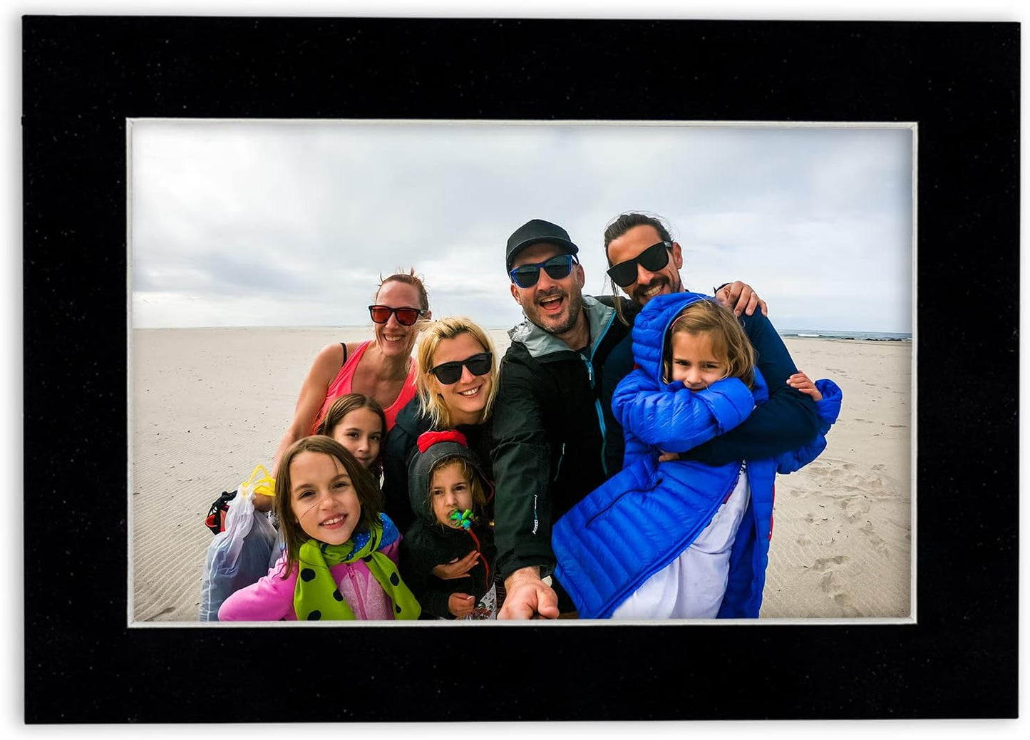 Poster Palooza 8.5x11 Mat Bevel Cut for 7x9 Photos - Acid Free Black Suede Precut Matboard - For Pictures, Photos, Framing - 4-ply Thickness