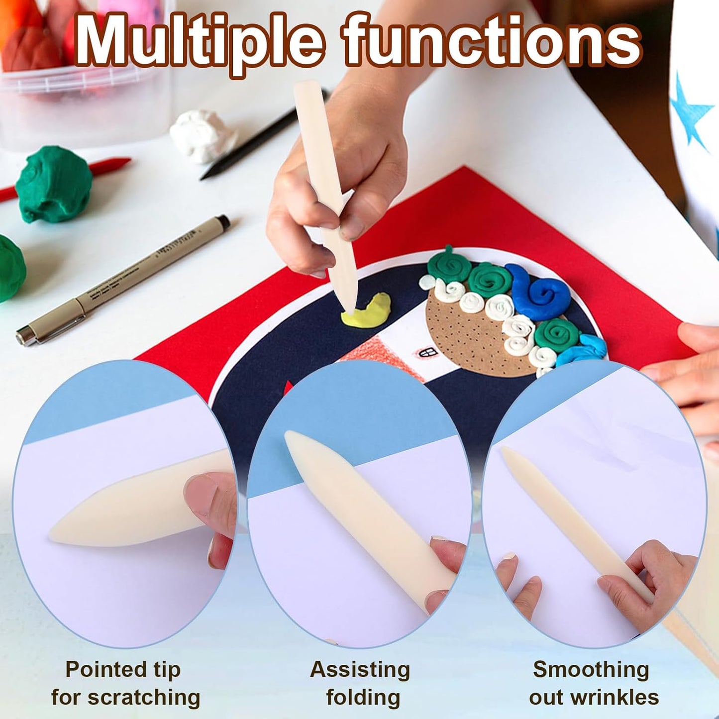 20 PCS Bone Folder Tool, Plastic Bone Folder Crafts Scoring Folding Creasing Paper Crafting Scrapbooking Tool for Paper Leathercrafts Bookbinding and DIY Card Making Handmade(2 Styles)