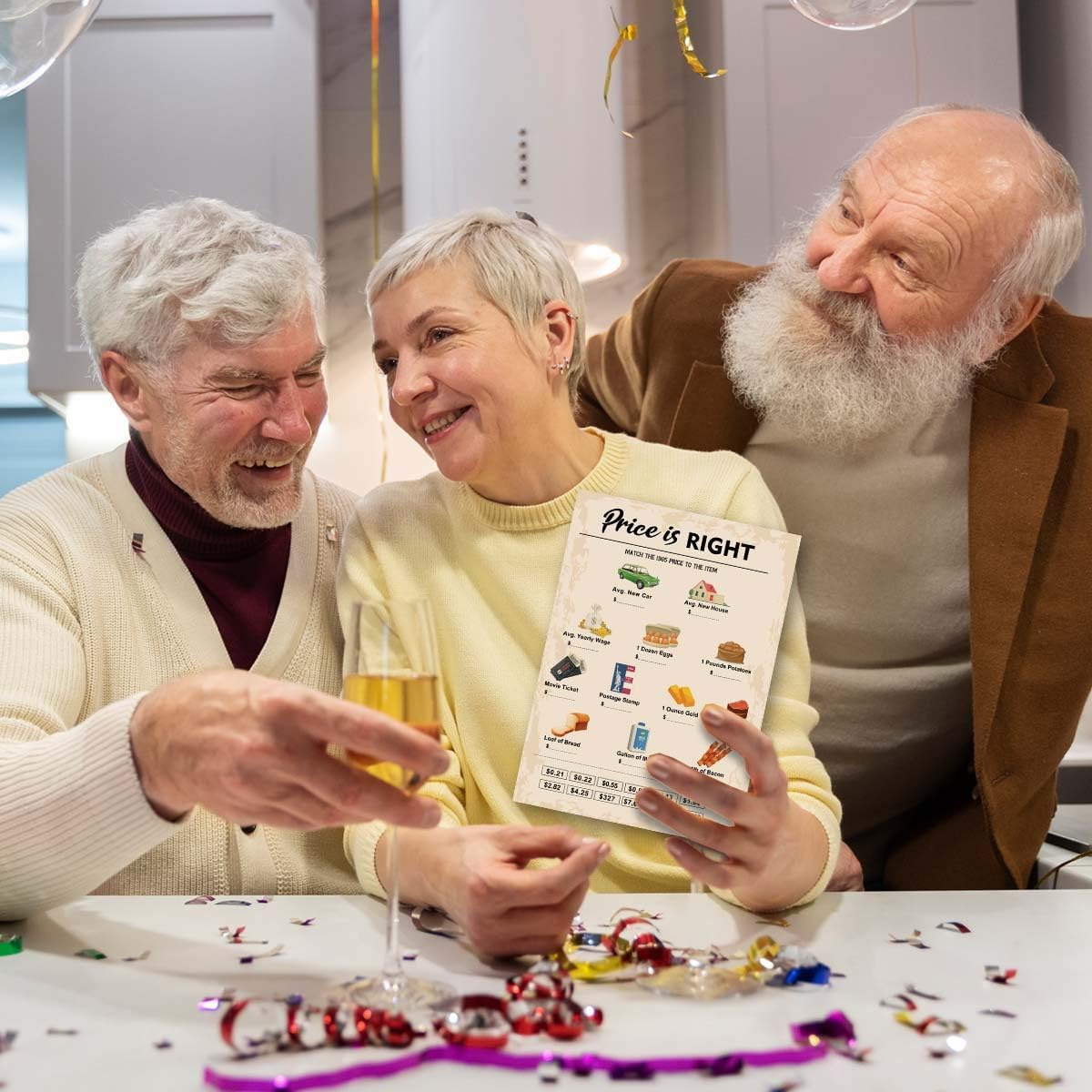 40th Birthday Party Games, Price is Right Games, Birthday Party Supplies for Adults, Fun 1985s Party Game，Pack of 30 Cards