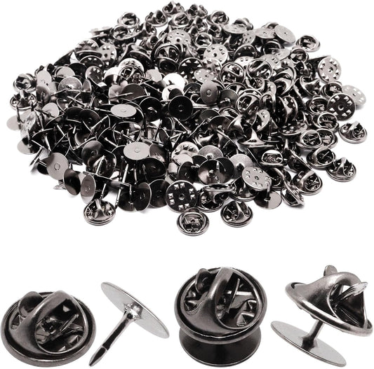 130 Set Pin Backs, Blank Pins Scatter Butterfly Clutch Pin Holder Enamel Pin Locking Backs Tie Tacks Jewelry Pin Backings Clasp for Brooch Lapel Hat Uniform Badges Tie Tack (10mm, Black)