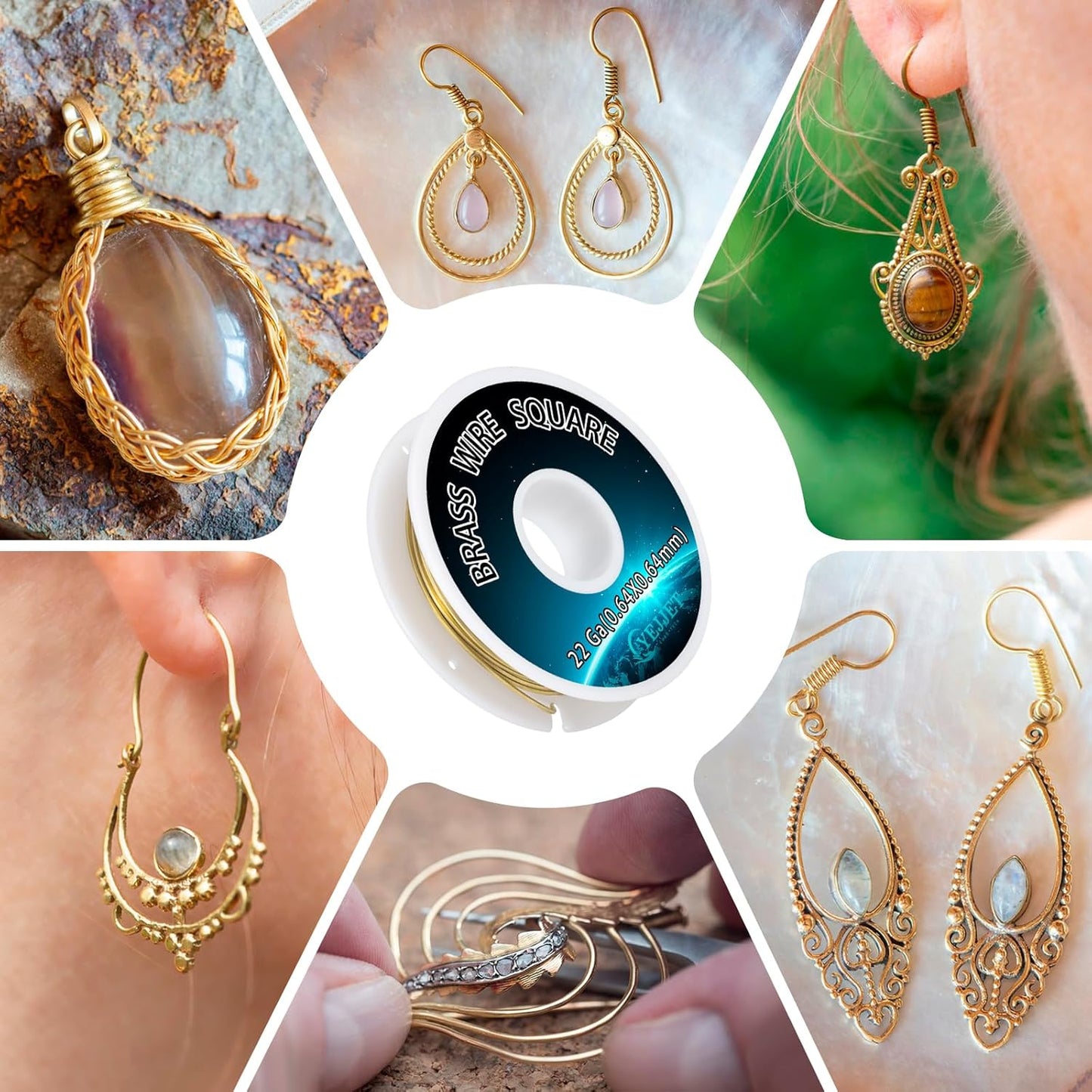 Thin Square Brass Wire 0.64mm 50 Feet - 22 Gauge Precision Wire for Electronics, Clockmaking, Micro Jewelry