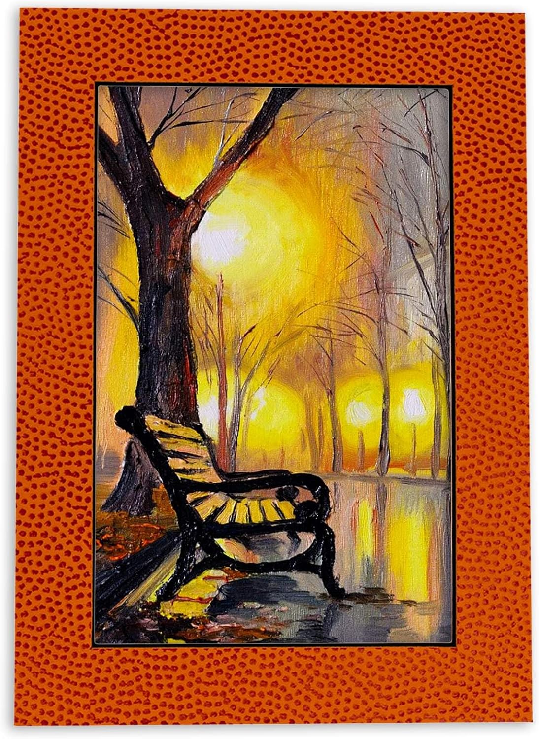 8.5x11 Mat Bevel Cut for 7x9 Photos - Acid Free Basketball Texture Precut Matboard With Backing Board and Crystal Clear, Self Seal Photo Mat Bag - For Pictures, Photos, Framing - 4-ply Thickness