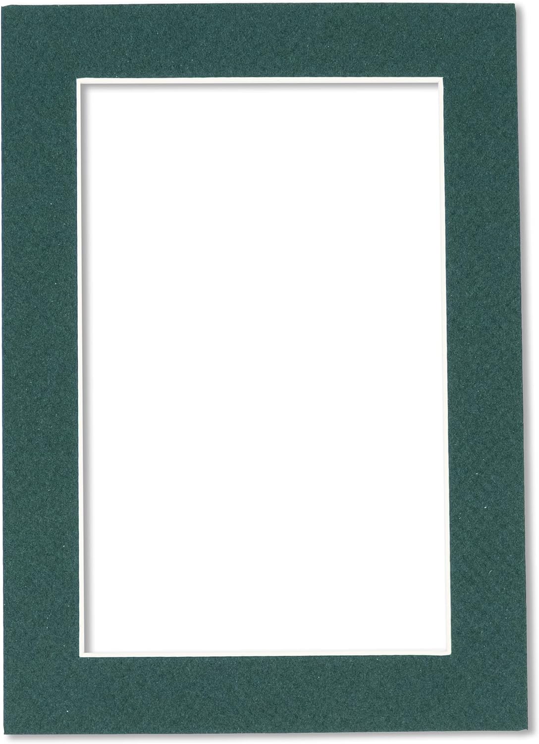 Pack of 25 Acid Free 8.5x11 Mats Bevel Cut for 7x9 Photos - Forest Green Precut Matboards With Backing Boards and Clear Photo Mat Bags For Pictures, Photos, Framing - 4-ply Thickness