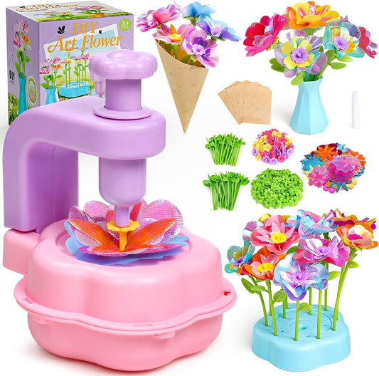 Scvcid Fabric Bouquet Toys Include Extra Accessories Set, Arts and Crafts for Kids Ages 3-12, DIY Flower Craft Kits for Toddler, Birthday Gifts for 3 4 5 6 7 8 9 10+ Year Old Girls