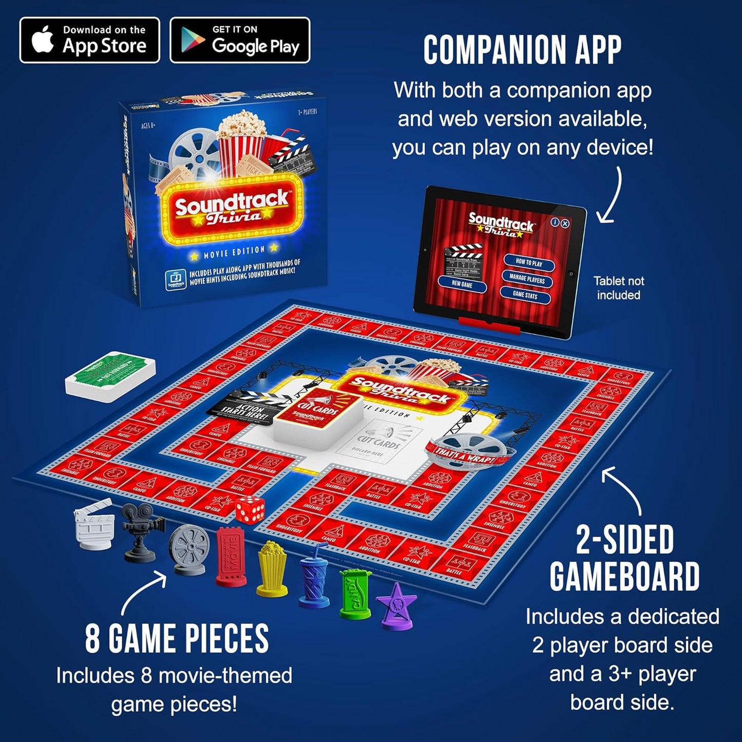 Soundtrack Trivia Movie Game, Name The Movie from a 15 Second Music Clip, Board Game for Family, Adults, Kids Ages 8+, 1 or More Players by Game Night Media