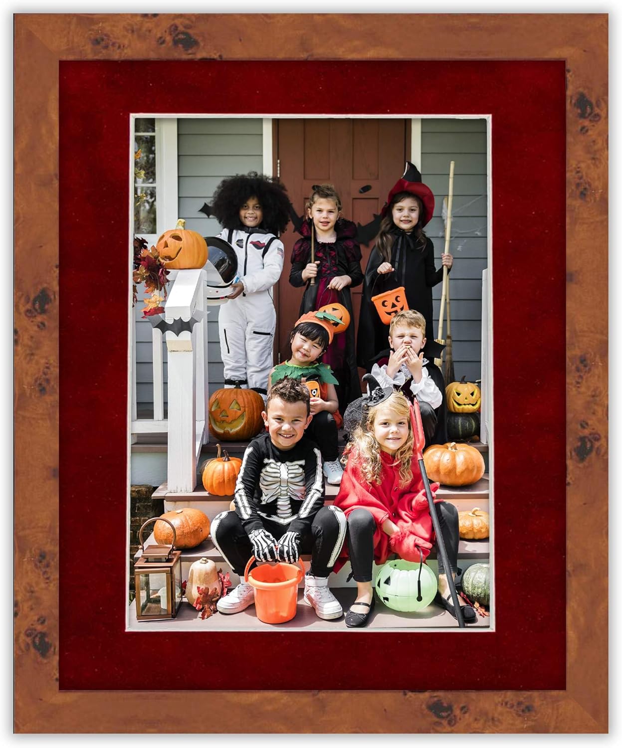 8x10 Mat Bevel Cut for 5x8 Photos - Acid Free Bright Red Suede Precut Matboard with Backing Board and Crystal Clear, Self Seal Photo Mat Bag - for Pictures, Photos, Framing - 4-ply Thickness