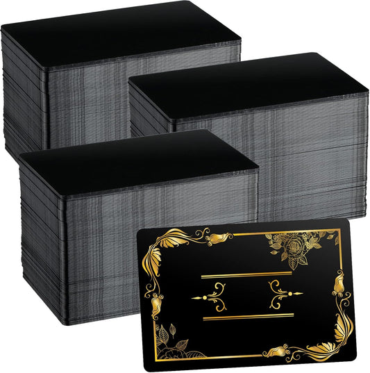 Thenshop 550 Pcs Metal Business Cards Engraving Aluminum Plates for Crafting Multipurpose Metal Sheets for Crafting 0.01 Inch Thick Blank Business Cards for CNC Engraver Laser DIY(Black)