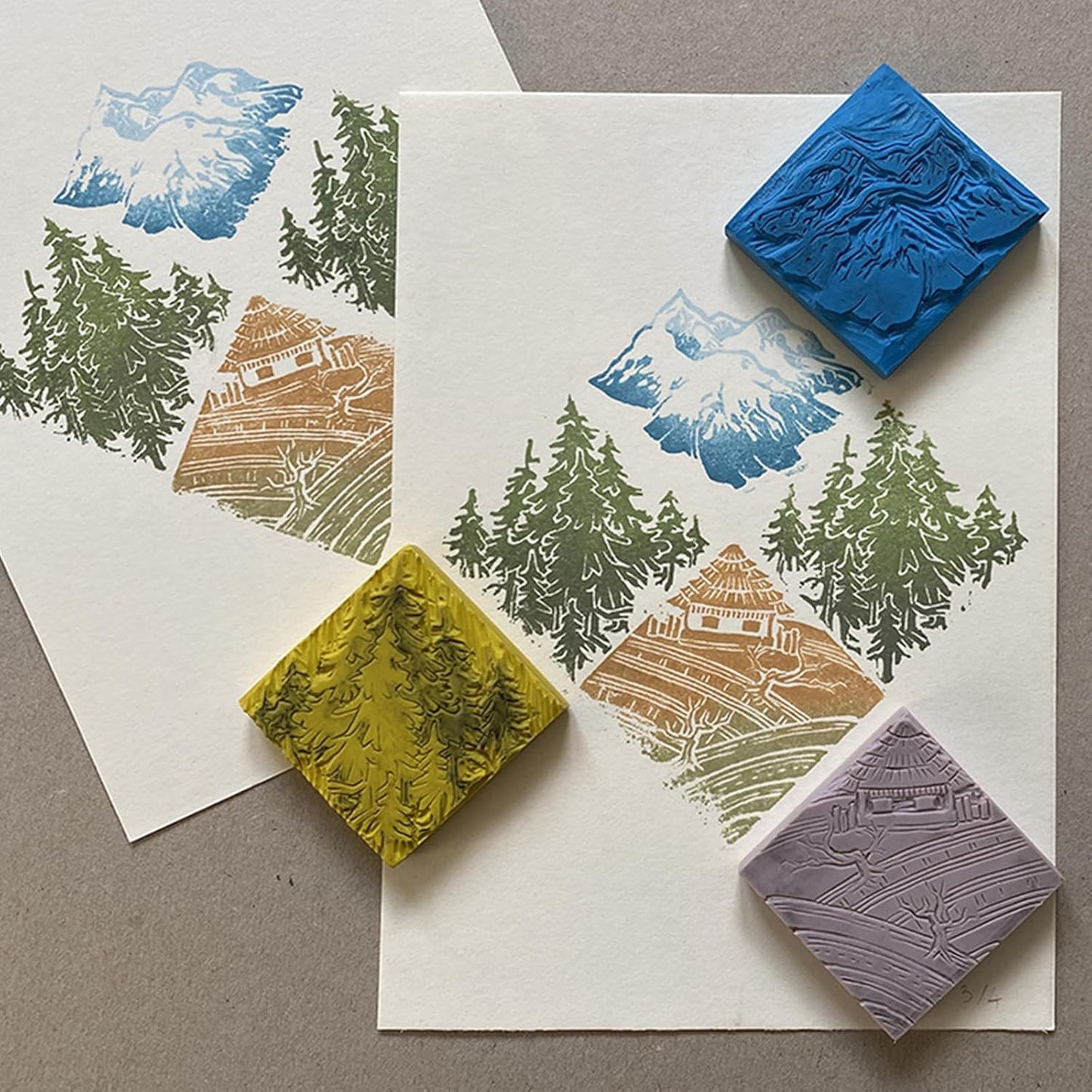 PATIKIL 8Pcs 2" Rubber Carving Blocks, Soft Linoleum Art Carving Block Round Crafts Stamp Making for Printmaking Stamps Carving Supplies, White