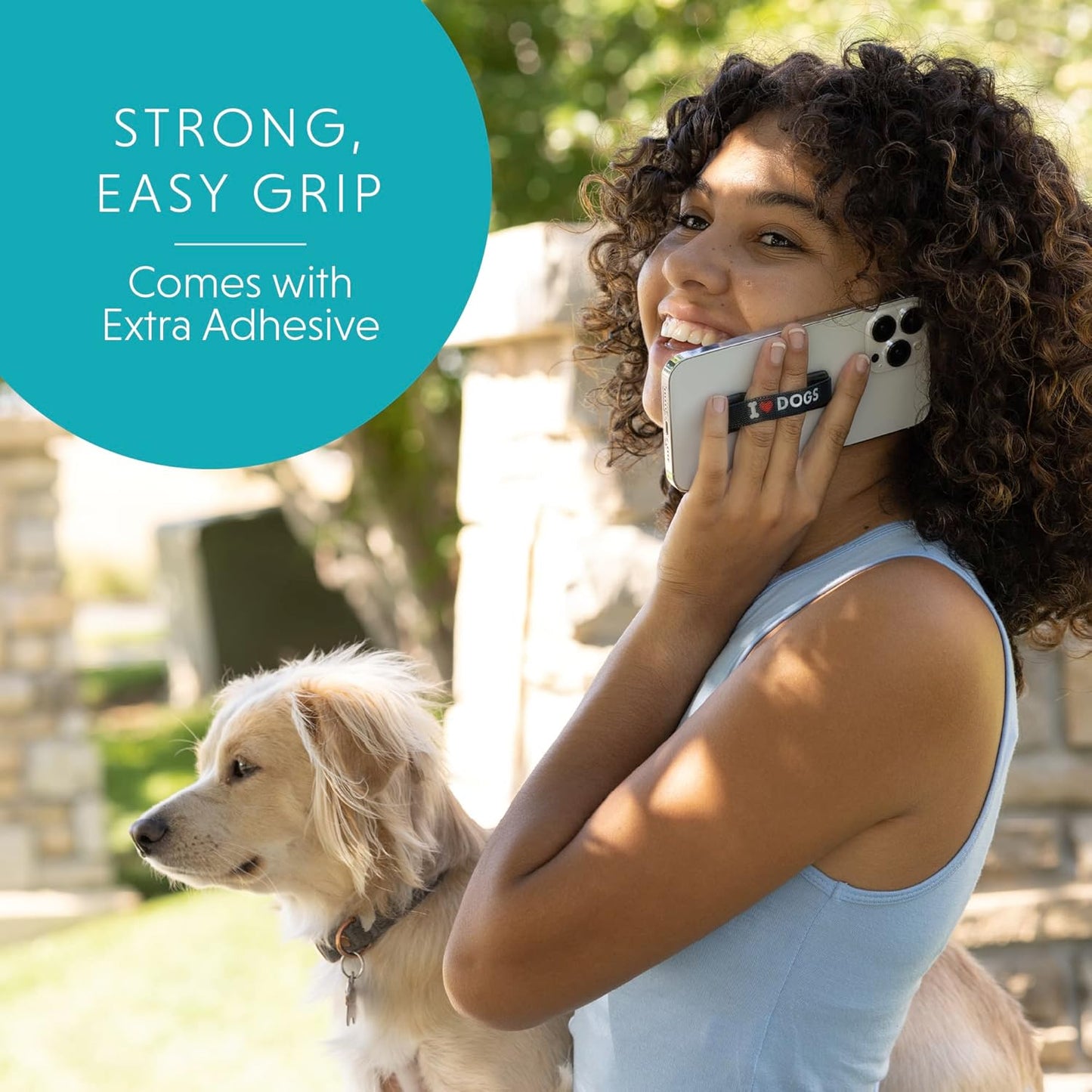 LOVEHANDLE Universal Phone Grip for Smartphones & Mini Tablets - Phone Holder for Hand - Wireless Charging Compatible - Made in The USA - Marble Rose