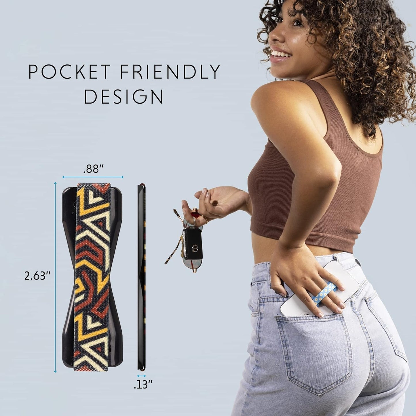 LOVEHANDLE Universal Phone Grip for Smartphones & Mini Tablets - Phone Holder for Hand - Wireless Charging Compatible - Made in The USA - Ancestors