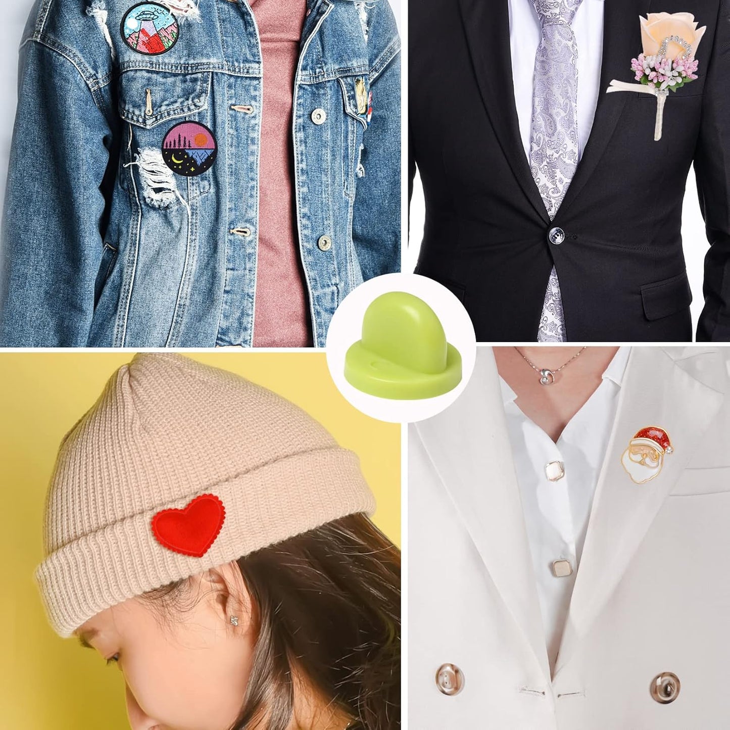 400pcs PVC Rubber Pin Backs Heliltd Butterfly Clutch Pins Tie Tacks Blank Pins for Uniform Badges Backing Holder Clasp Lapel Pin Enamel Pins(200 Sets)